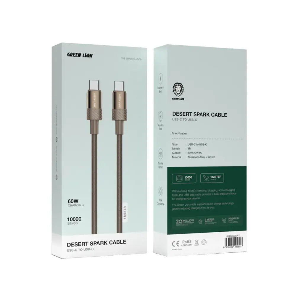 Green Lion Desert Spark Cable USB-C to USB-C 60W