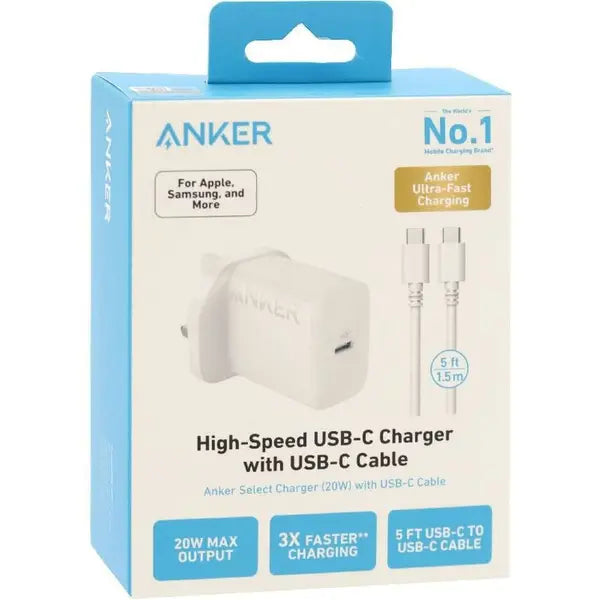 Anker Charger 20W + USB-C Cable B2347K21