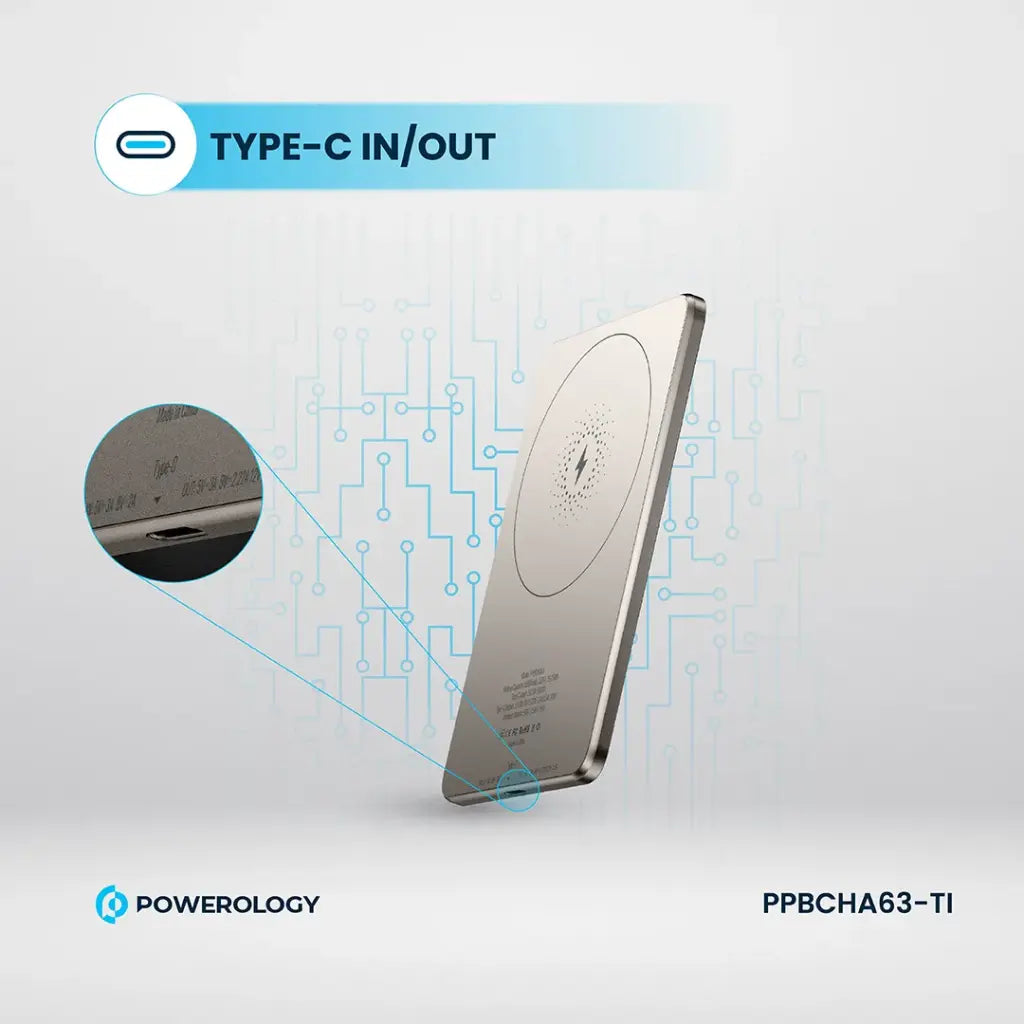 Powerology Ultra-Thin 5000mAh MagSafe Power Bank