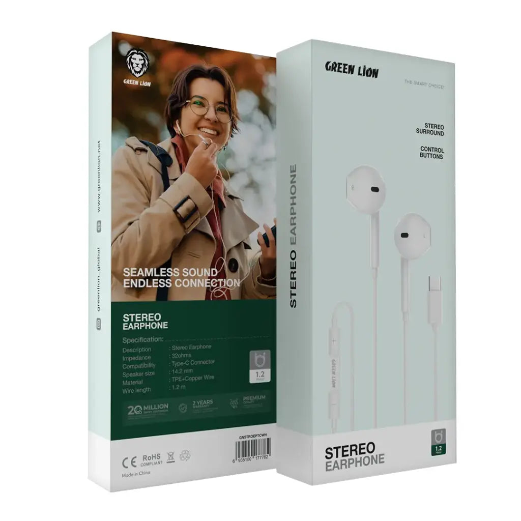 Green Lion Stereo Earphones | Type C connector