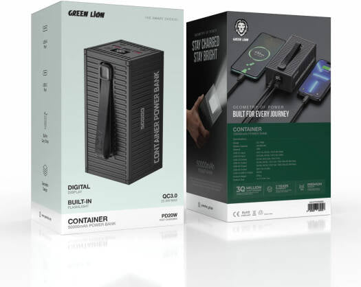 Green Lion Container 50000mAh power bank packaging