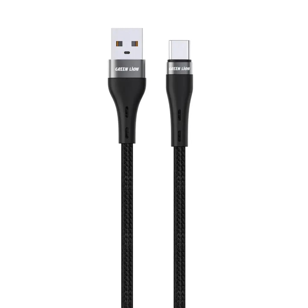 Green Lion USB-A to USB-C Braided Cable - Black