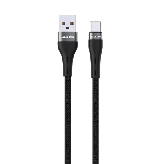 Green Lion USB-A to USB-C Braided Cable - Black
