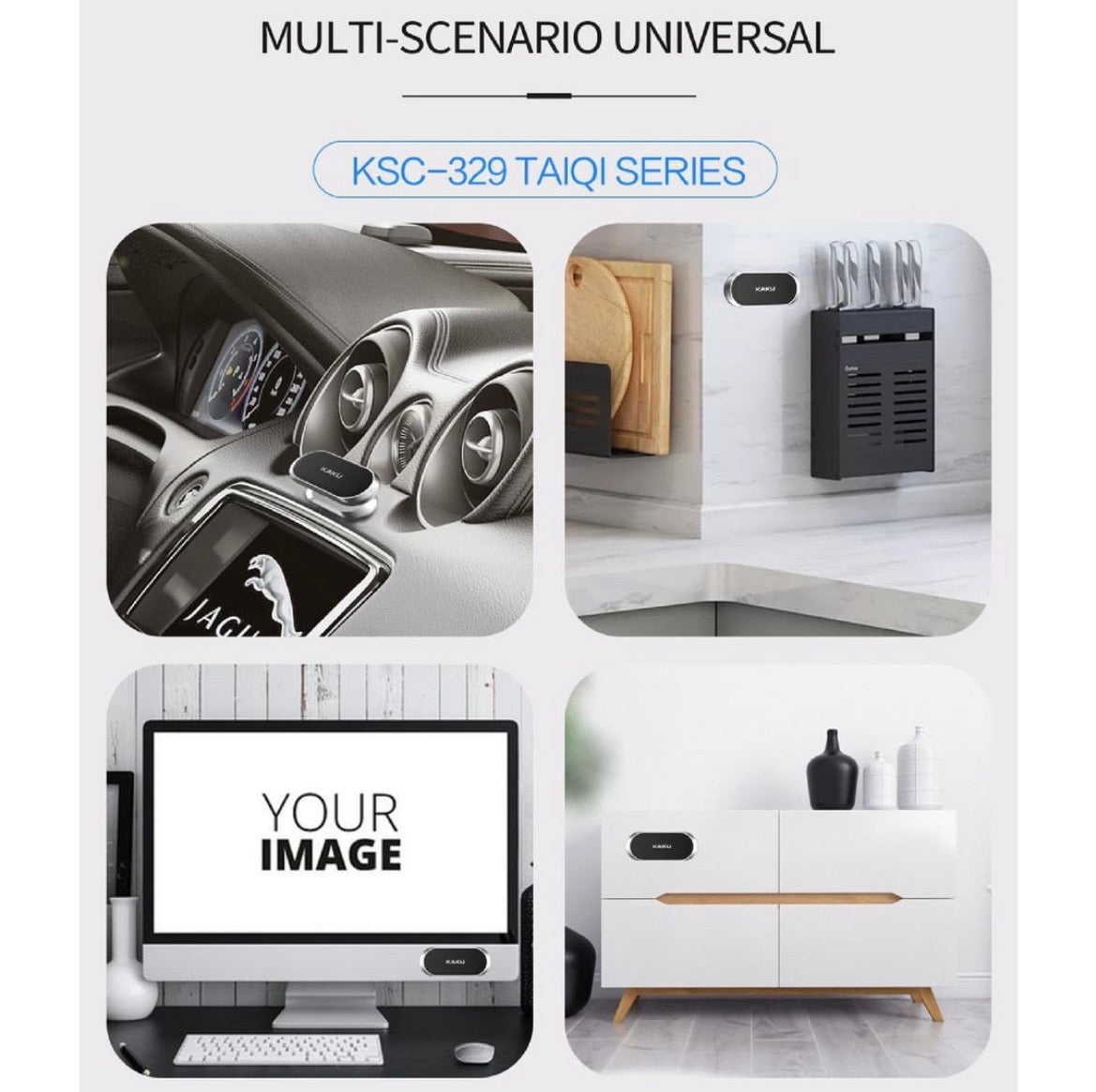 Kakusiga magnetic metal car phone holder with 360 degree adjustable viewing angle