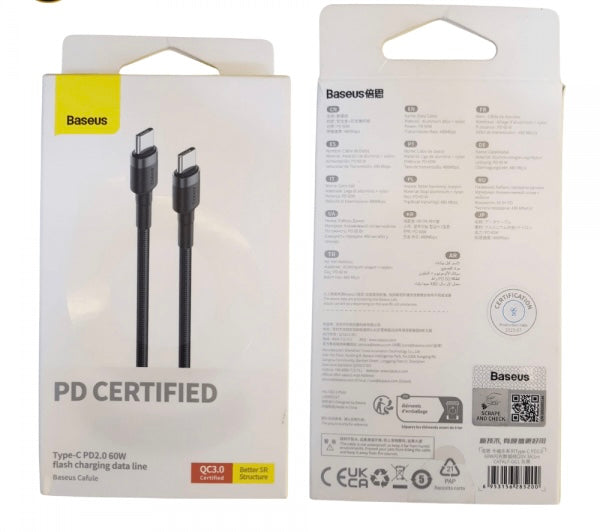 Baseus Cafule PD2.0 60W Flash Charging Type-C to Type-C Cable (60W) 1m