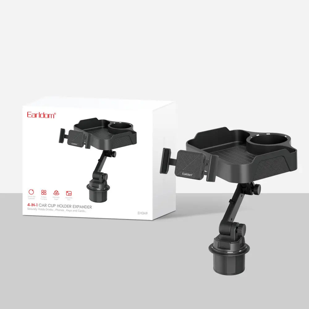 Earldom 4-in-1 Car Cup Holder Expander with Phone Holder & Food Tray