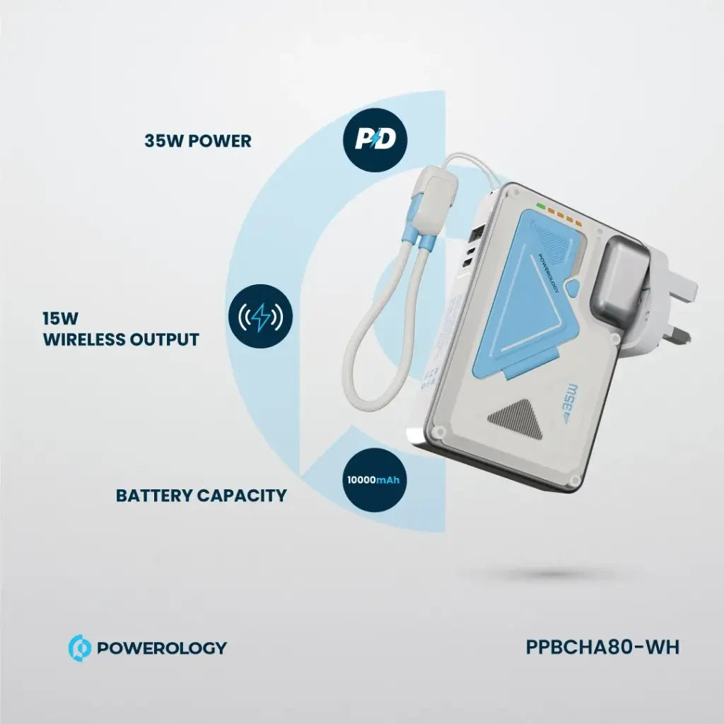 Powerology 10000mAh Wall Charger MagSafe Power Bank