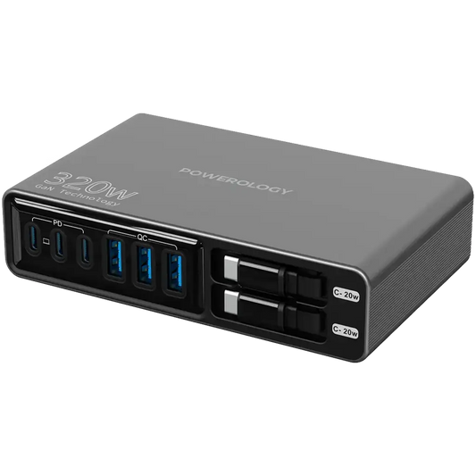 Powerology Univo Charging Station PD 100W - Black GaN320W