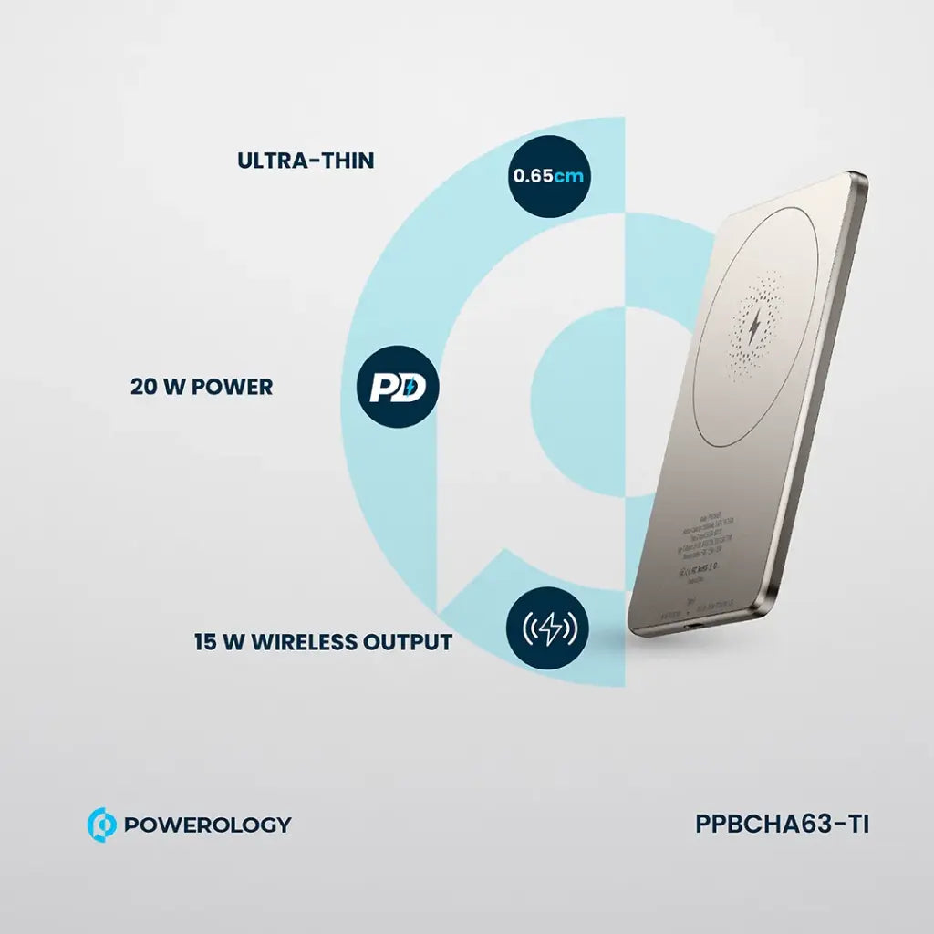 Powerology Ultra-Thin 5000mAh MagSafe Power Bank