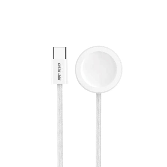 Green Lion iWatch Charger USB-C To Wireless Charger - White