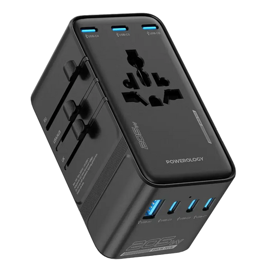 Powerology Spetrova GaN Multi-Port Universal Adapter - Black