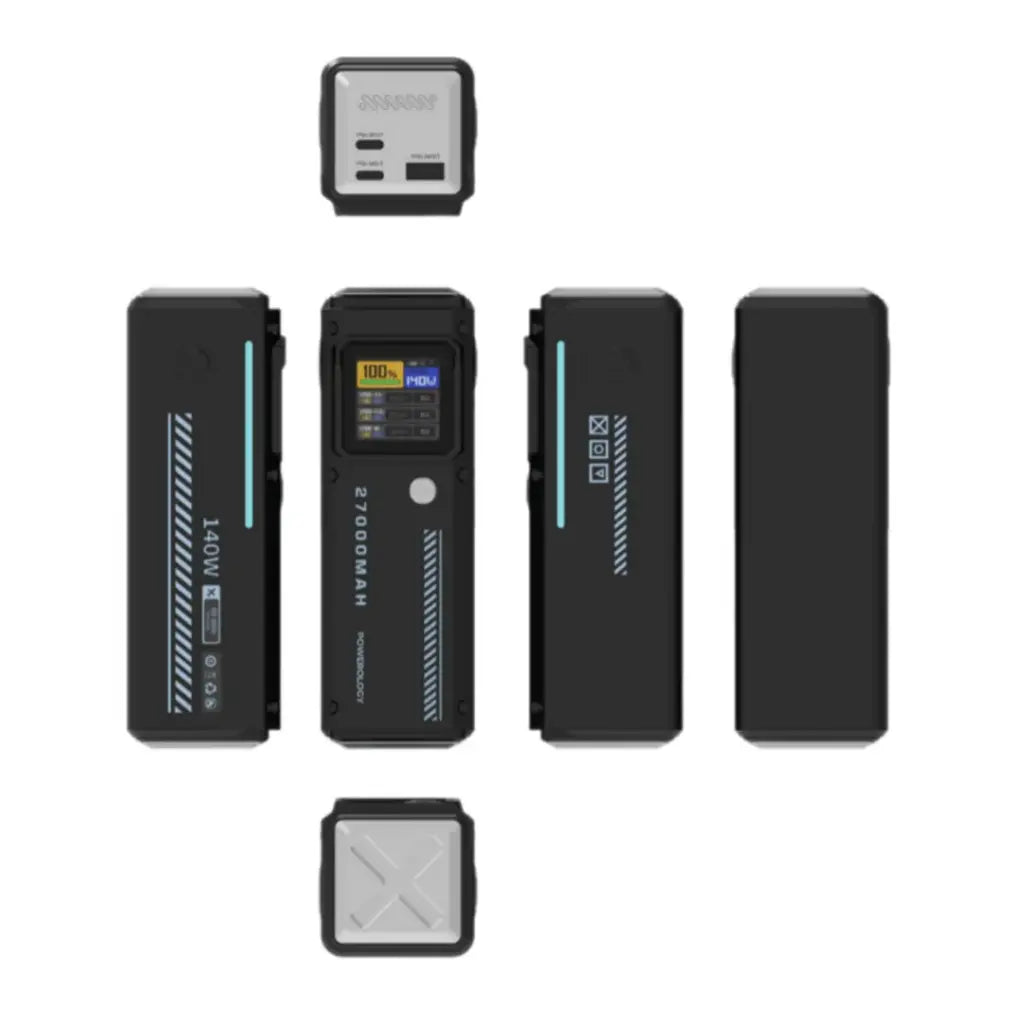 Powerology 27000mAh Smart Display Power Bank - Black