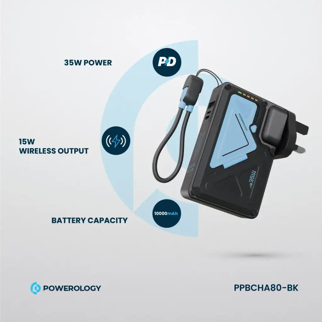 Powerology 10000mAh Wall Charger MagSafe Power Bank