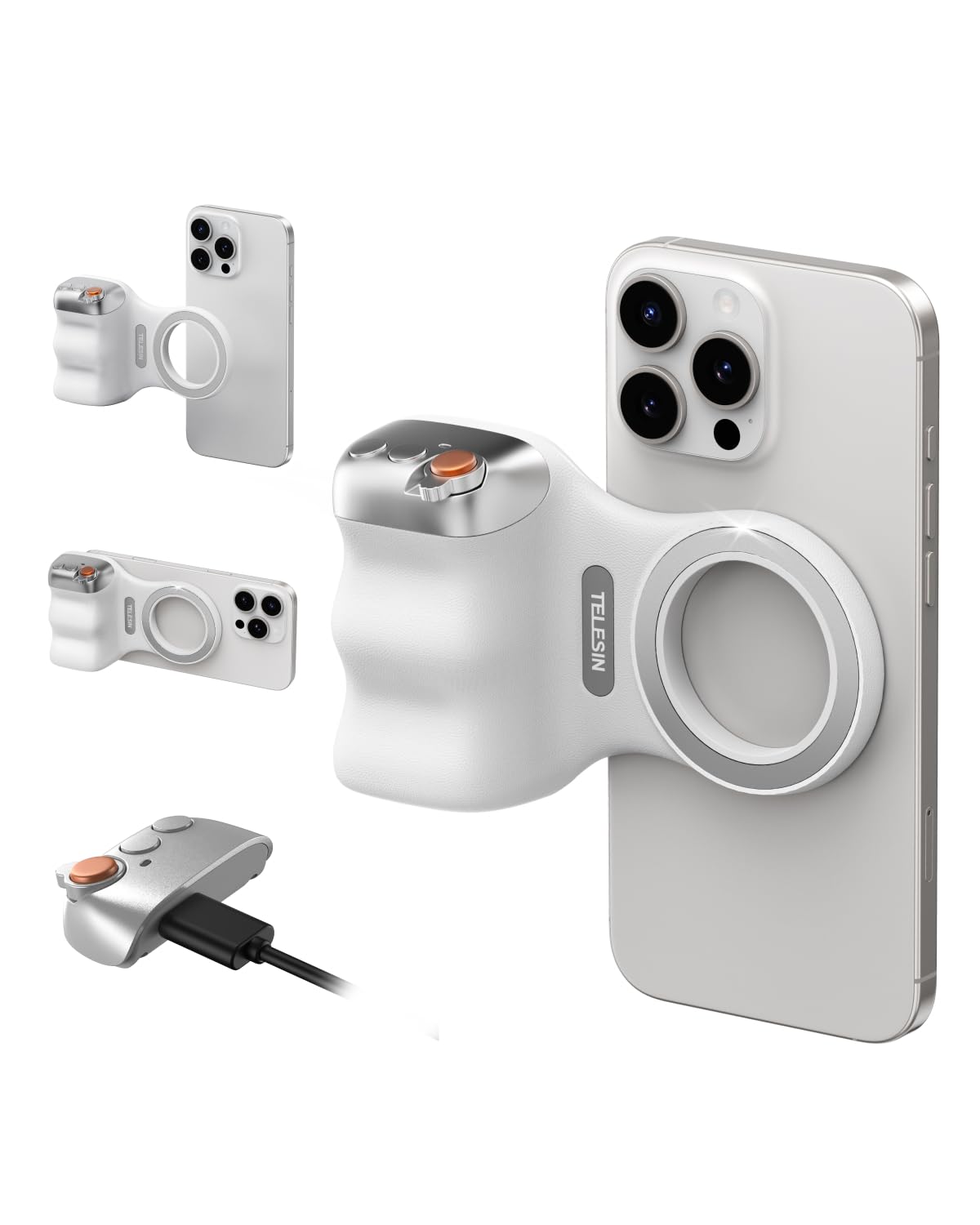 TELESIN Fun Shot Magnetic Grip 2 White