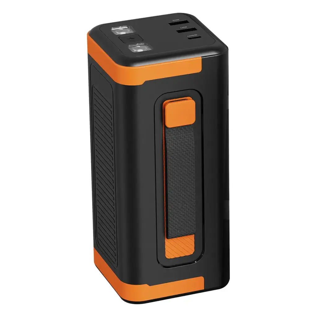 Porodo Power Boost 50000mAh Power Bank with Retractable Type-C Cable - Black