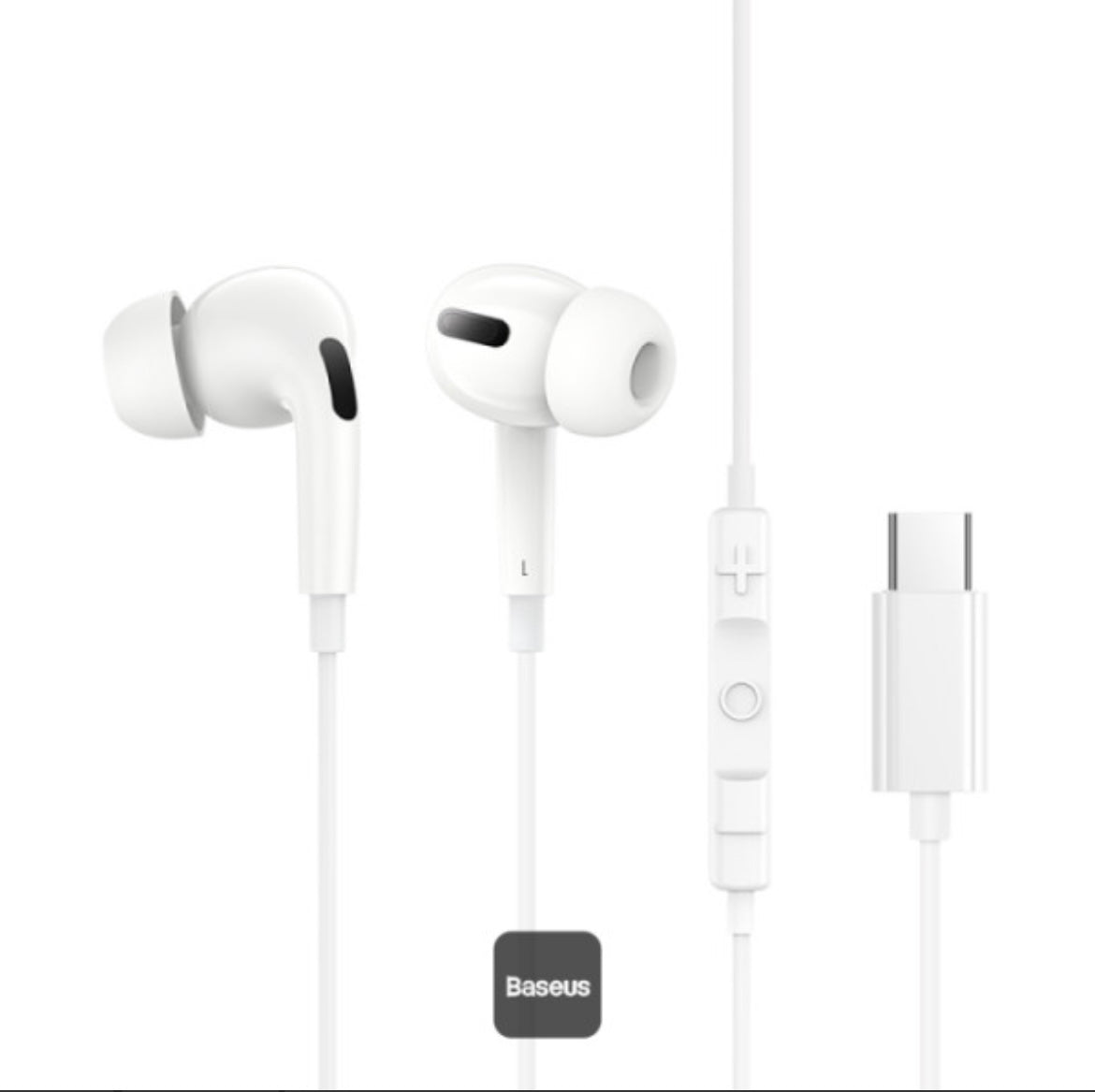 Baseus Encok CZ18 Type-C Wired Earphone, In-Ear Noise Isolation Headphone With Noiseless HD Mic - Black