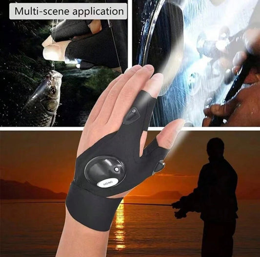Rechargeable illuminated gloves with USB-C charging port
