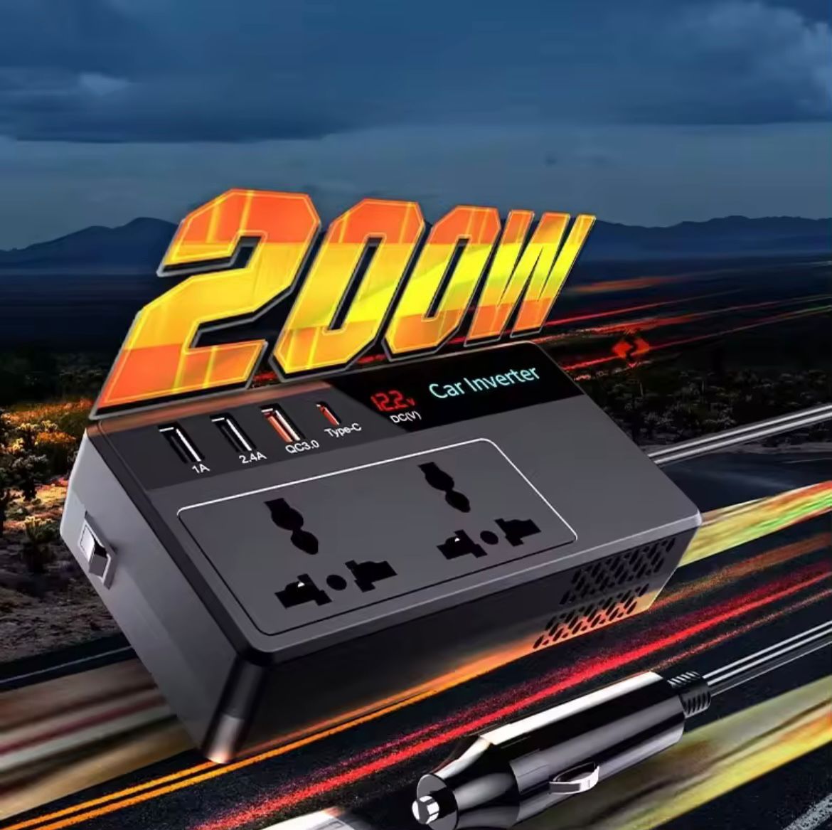 UK 200W Car Inverter – Eco2energy.bh