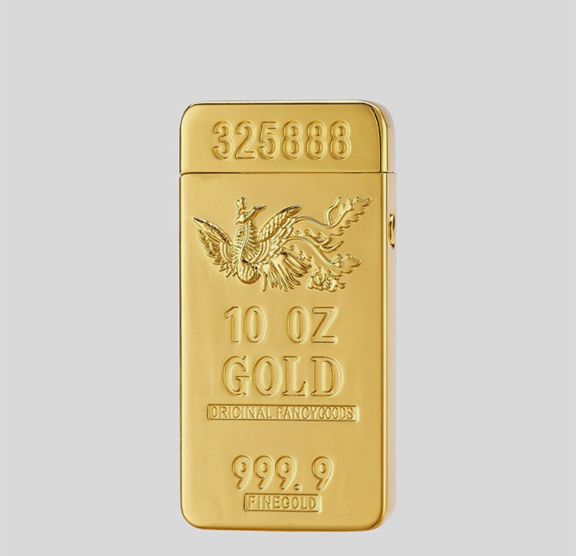 USB Electric Rechargeable Windproof Cigalighter Gift Gold