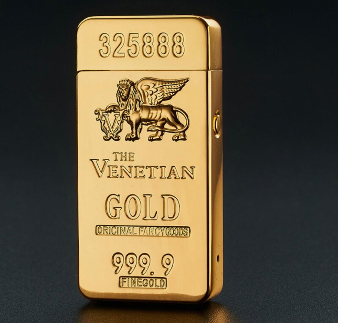 USB Electric Rechargeable Windproof Cigalighter Gift Gold