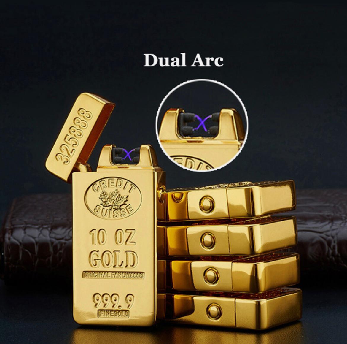 USB Electric Rechargeable Windproof Cigalighter Gift Gold