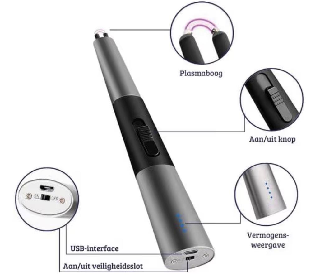 Luxurious Electric Lighter ,candle lighter,Windproof,  safety switch