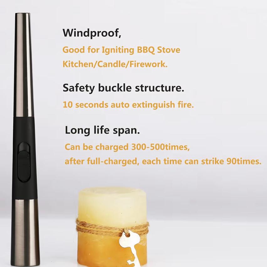 Luxurious Electric Lighter ,candle lighter,Windproof,  safety switch