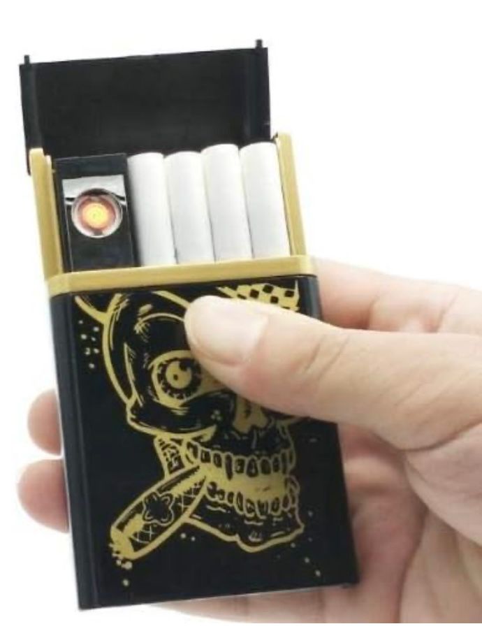 Portable Cigarette Box with Rechargeable Lighter