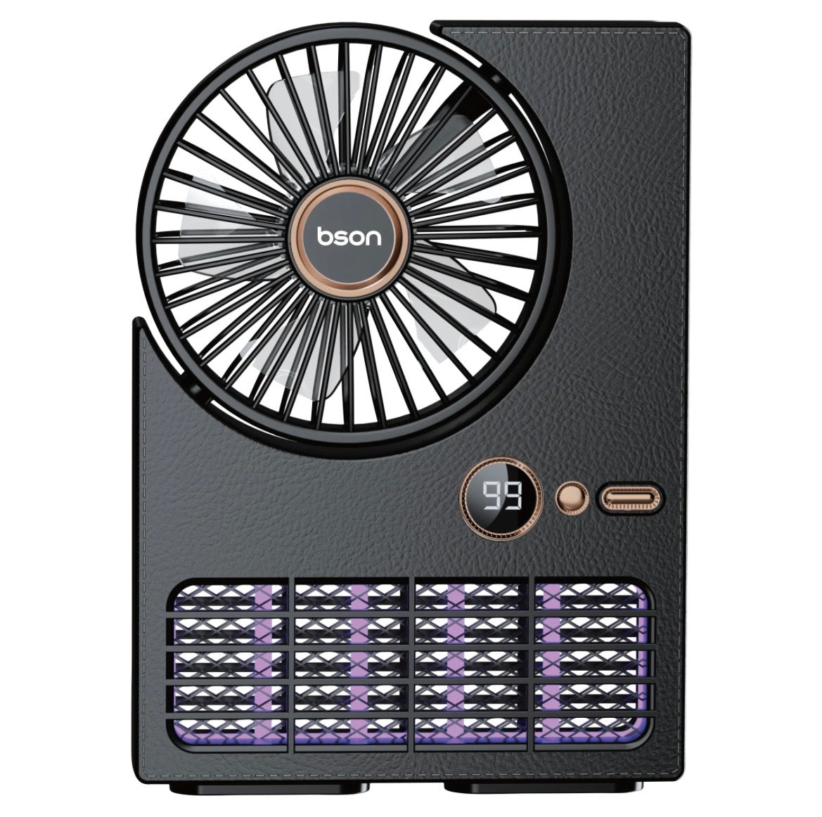 مروحة BSON FN006 المحمولة مع صاعق حشرات 2000V وإضاءة UV وشاشة LED