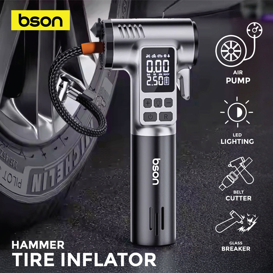منفاخ Bson TG063 قابل للشحن Type-C مع إضاءة LED للطوارئ