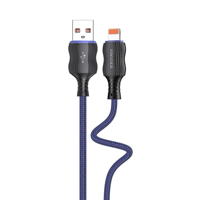 USB-A to Lightning 1M Blue Braided Fast Charging Cable
