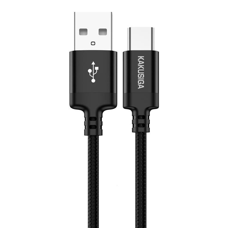 USB-A to USB-C 1M Black Braided Fast Charging Cable