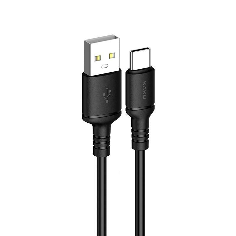 USB-A to USB-C 2M Black Silicone Fast Charging Cable