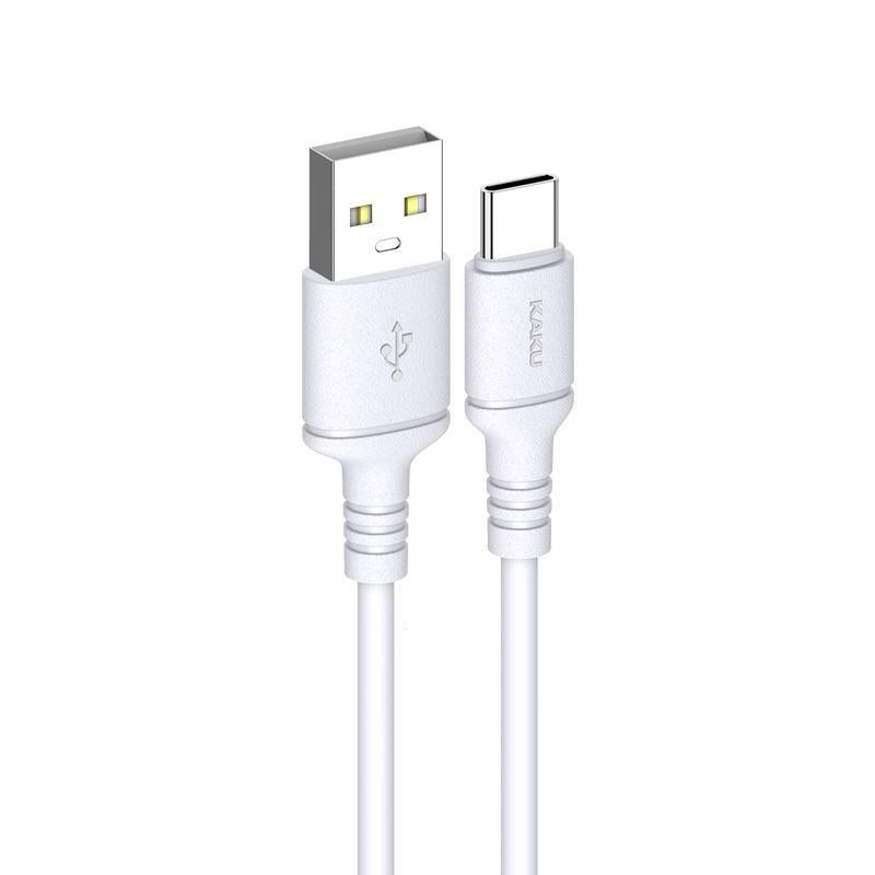 USB-A to USB-C 2M White Silicone Fast Charging Cable