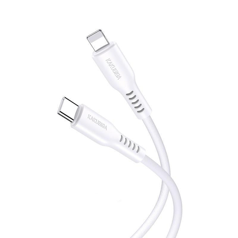 USB-C to Lightning 1M White Silicone 27W Fast Charging Cable