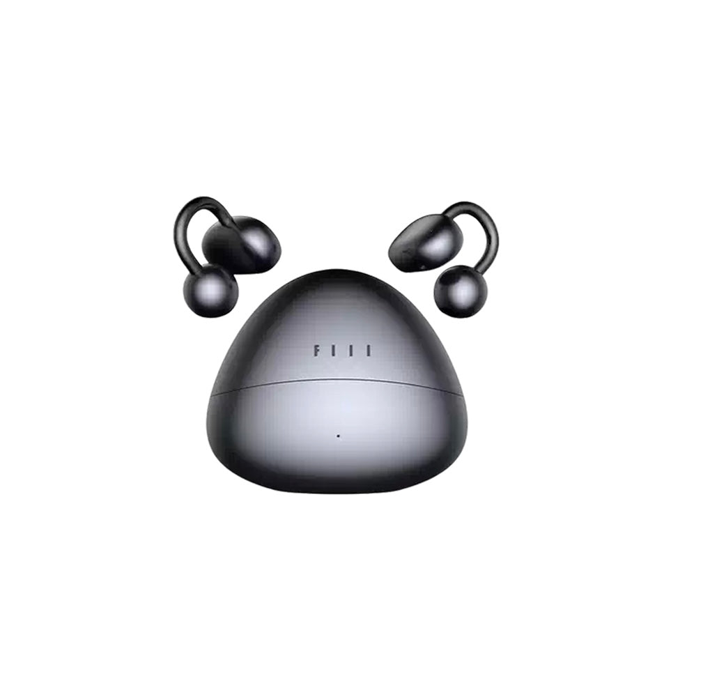 FIIL C1 open-ear clip-on wireless earbuds with charging case in grey