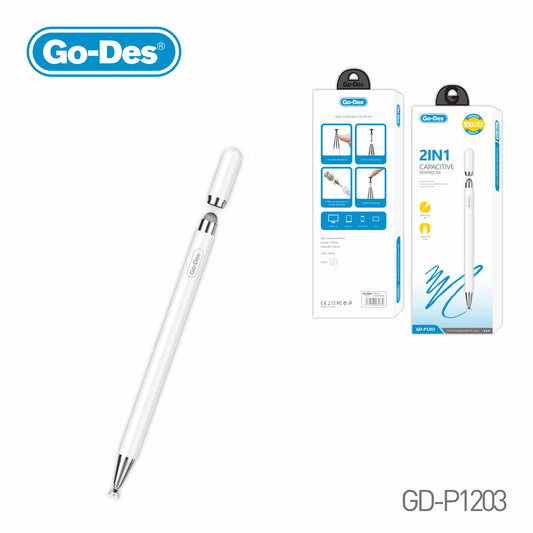 Go-Des GD-P1203 2 in 1 capacitive touch pen with retail box
