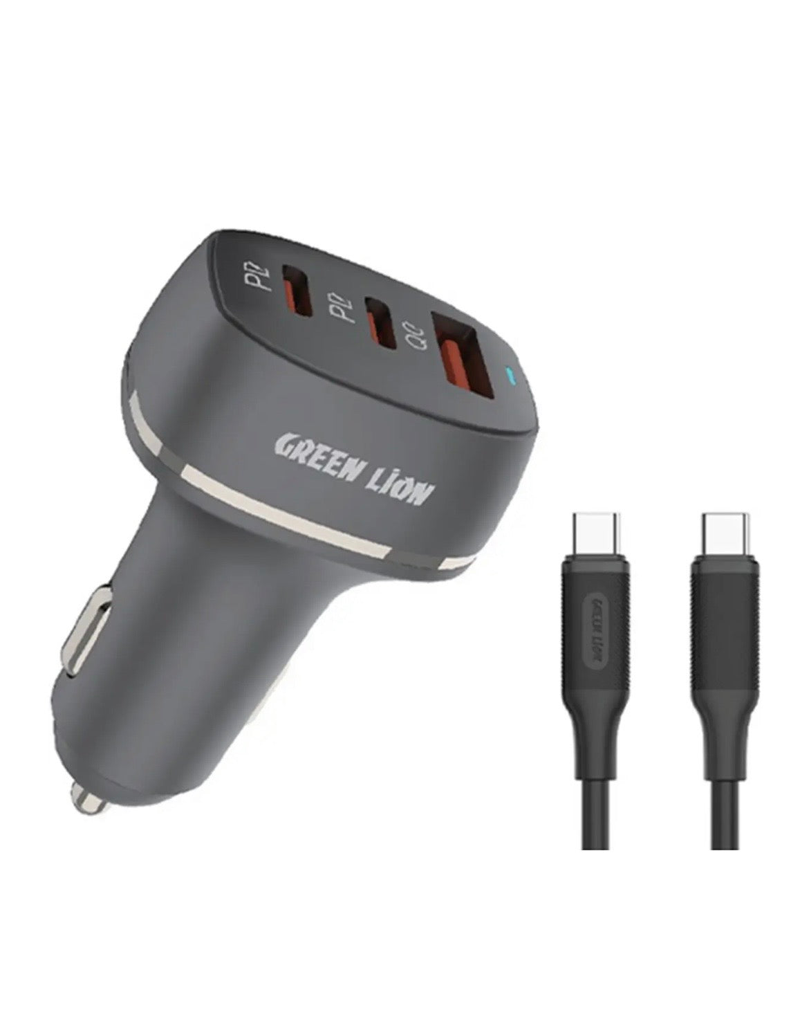 Green Lion Dual PD & QC 3.0 50W Car Charger with USB-C to USB-C Cable