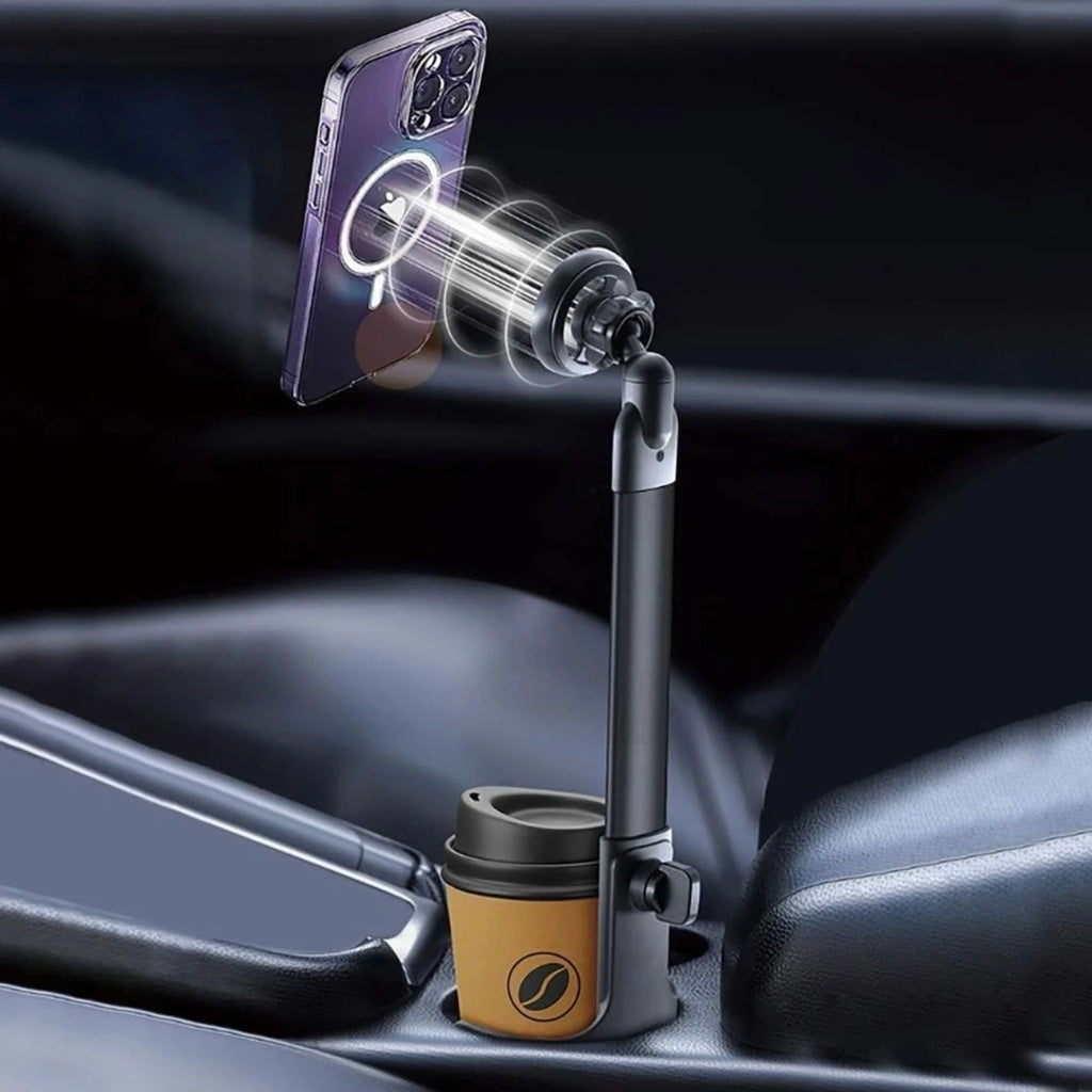 Guji strong magnetic MagSafe car cup phone holder in use