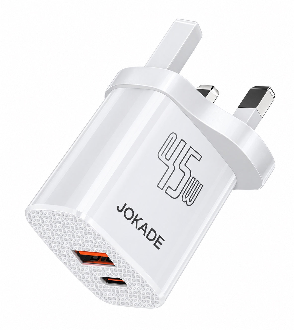 JOKADE JB122 45W UK fast charger with USB-C and USB-A ports