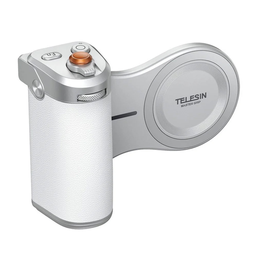 TELESIN Pro Shot Imaging Grip Master Grip white magnetic camera grip front view