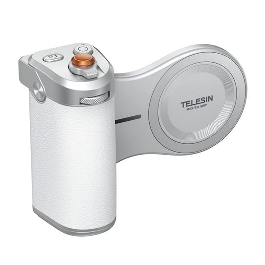 TELESIN Pro Shot Imaging Grip Master Grip white magnetic camera grip front view