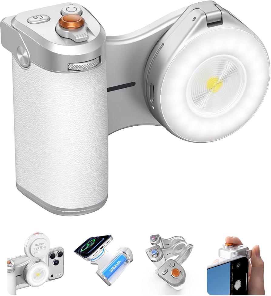 TELESIN Pro Shot Imaging Grip with optional magnetic fill light attachment