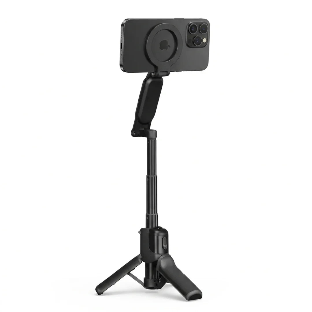 Black WONEW Z3 magnetic grip stand used as a tripod with a phone mounted
