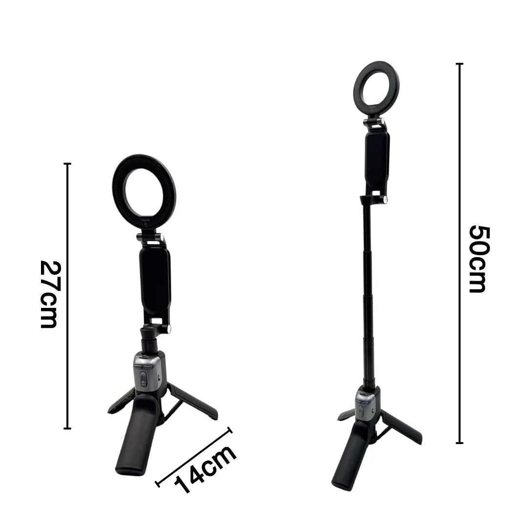 WONEW Z3 size guide showing approximately 27 cm short height, 50 cm extended height and 14 cm base width